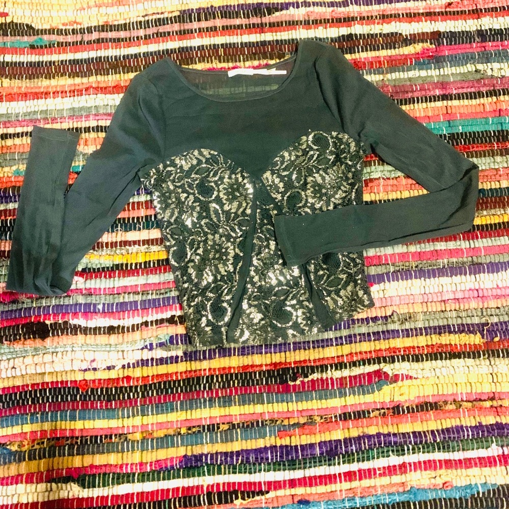 Kimchi Blue Urban Outfitters Sheer & Sparkly Shirt